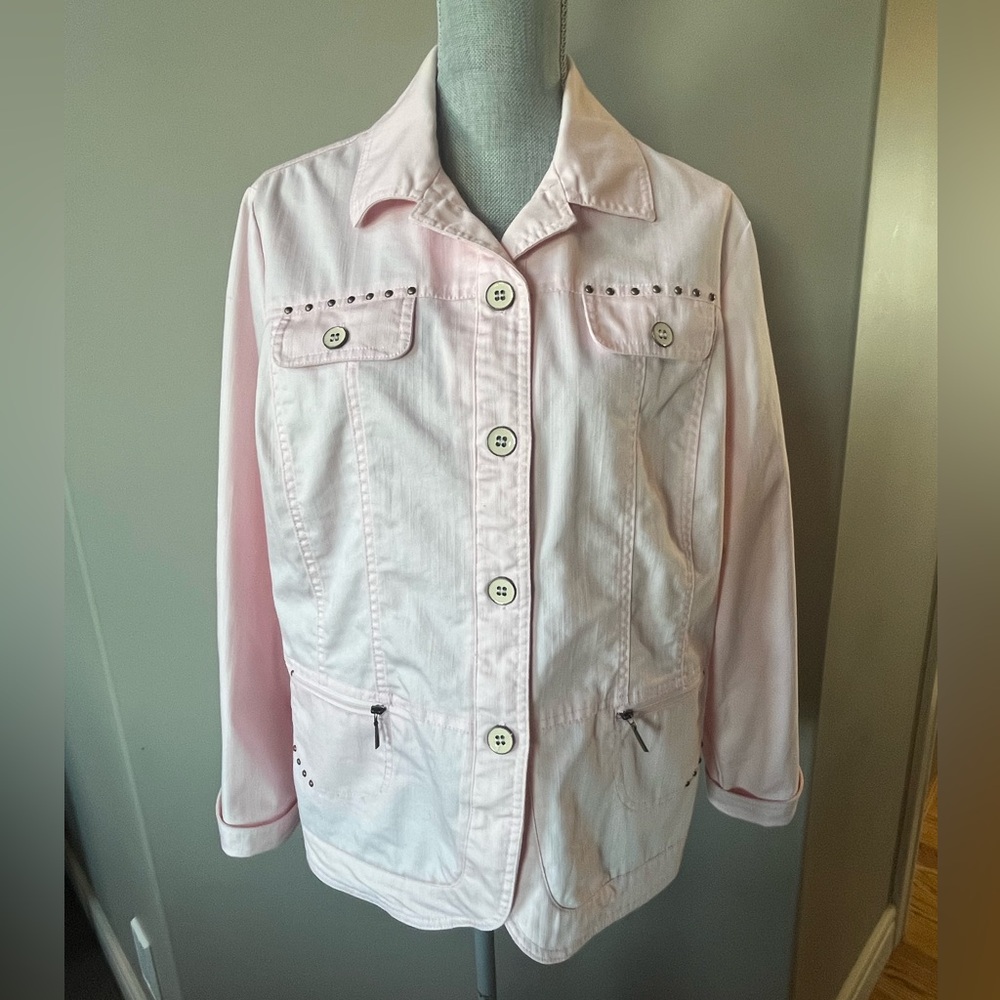 TanJay Soft Pink Jean Jacket with rivet detail